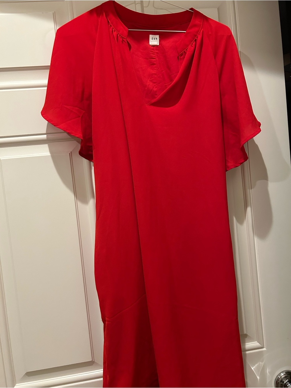 GAP Bright Red Belted Flowy Dress